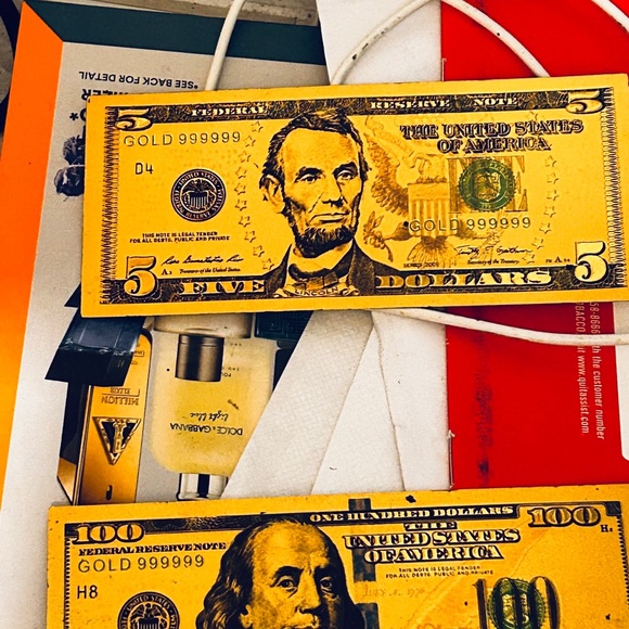 24k gold foil money denomination 1 per denomination amount $1 $2 $5 $10 $20$ 50 - Picture 3 of 3